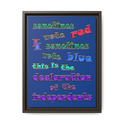 declaration of the independents - framed canvas art (dark blue)