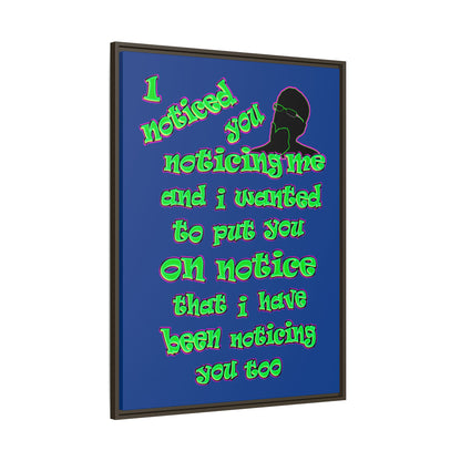 noticed you noticing - framed canvas art (dark blue)