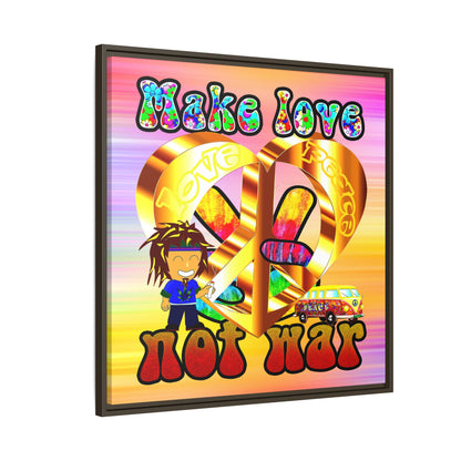 love peace - framed canvas art (color blur)