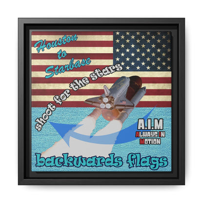 shoot for the stars - framed canvas art (faded blue)