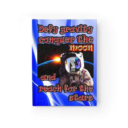 defy conquer reach - journal-lined (blue-white wave)