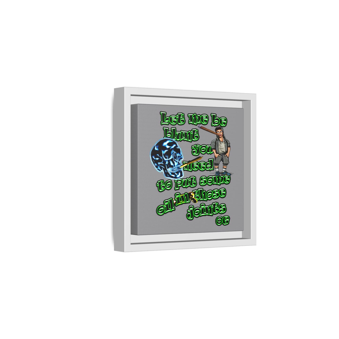 og - framed canvas art (grey)
