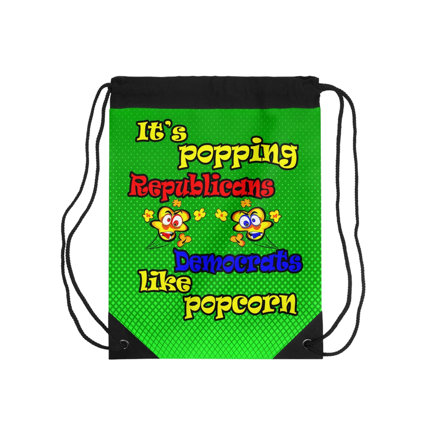popping like popcorn - Drawstring Bag (logo green)