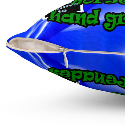 my luck - Spun Polyester Square Pillow - (blue-white wave)