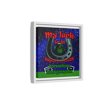 my luck - framed canvas art ('snoops' background)