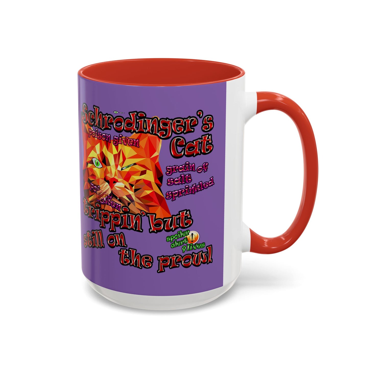 schrodinger's cat - Accent Mug (light purple)