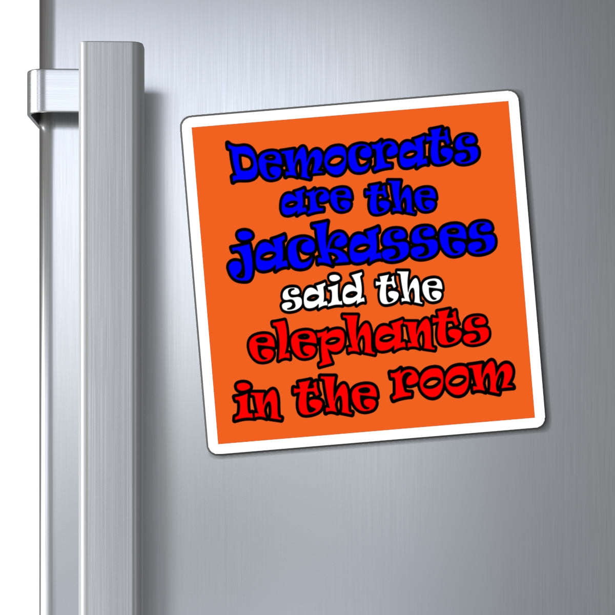 donkeys and elephants - Magnets - (orange)
