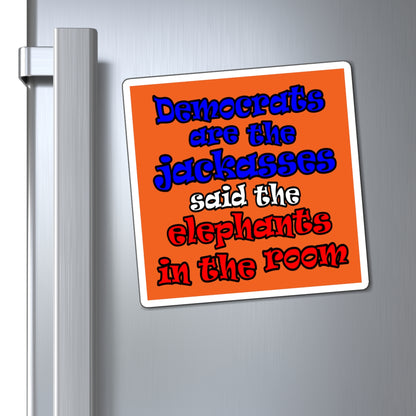 donkeys and elephants - Magnets - (orange)