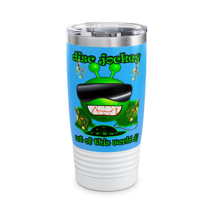 disc jockey - Ringneck Tumbler, 20oz (light blue-purple wave)