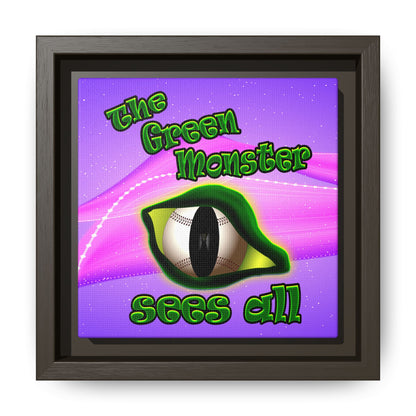 green monster - framed canvas art (purple-pink wave)