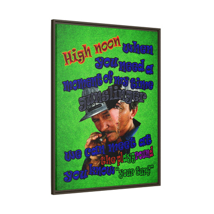 high noon - framed canvas art (green turf)
