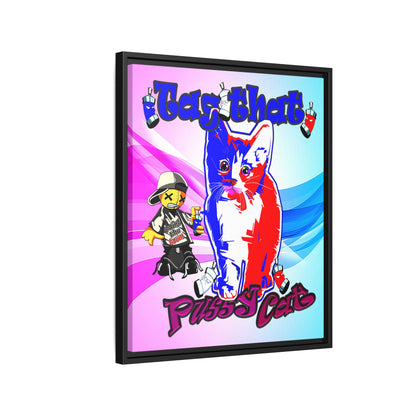 tag that - framed canvas art (light blue-pink wave)
