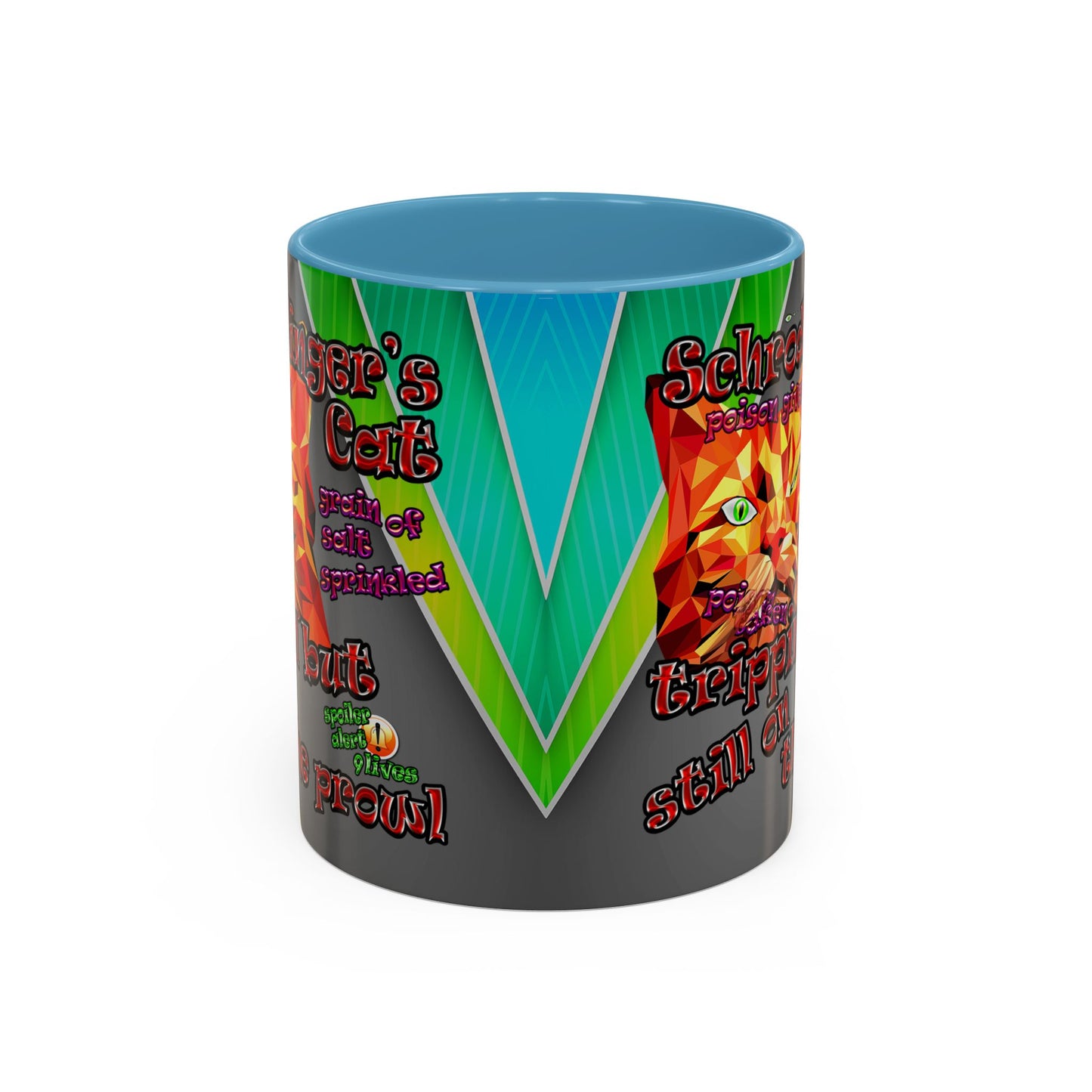 schrodinger's cat - Accent Mug (rainbow split)