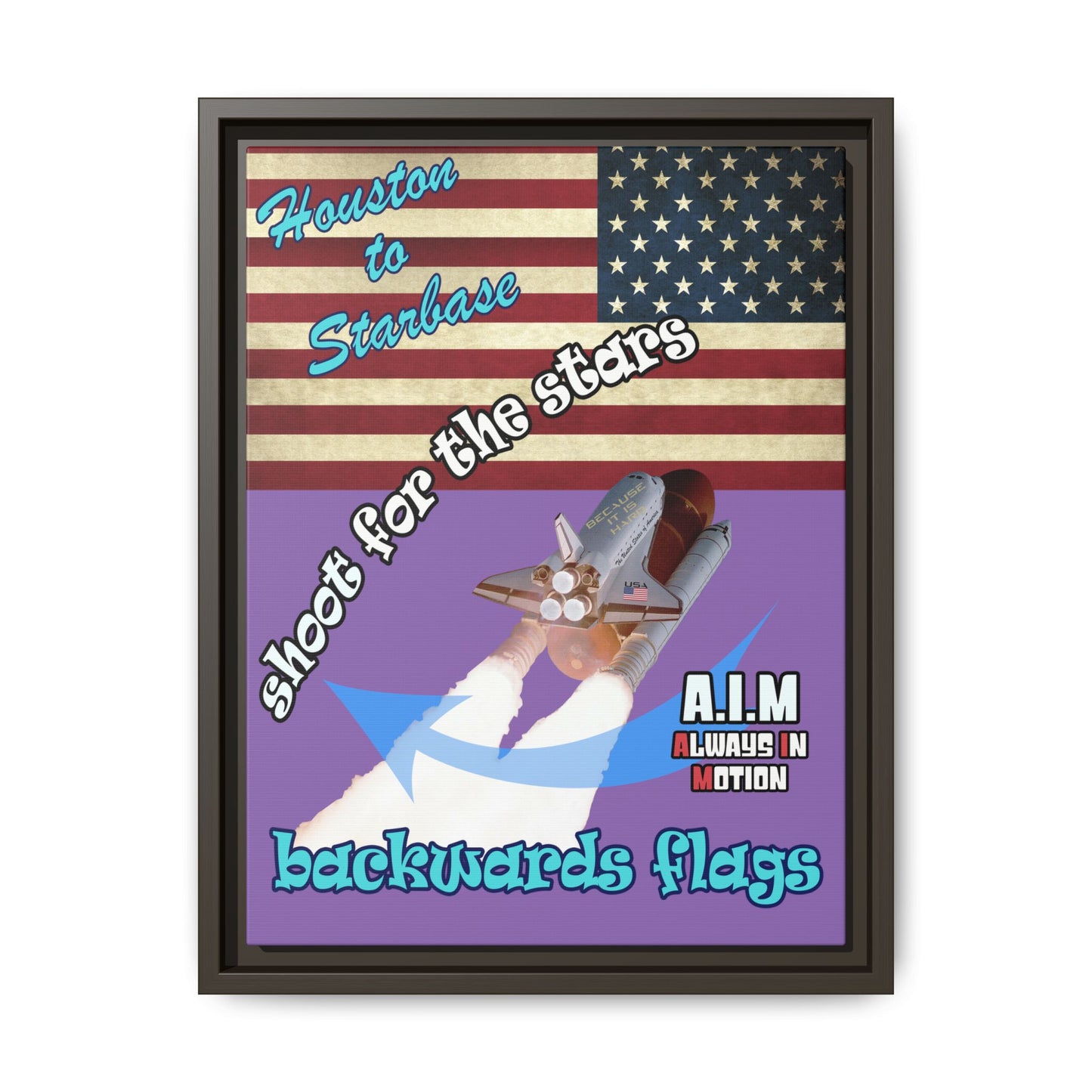 shoot for the stars - framed canvas art (light purple)