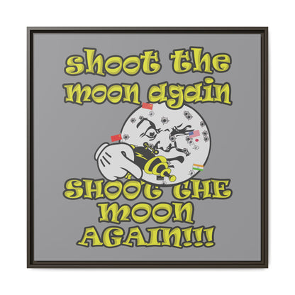 shoot the moon again - framed canvas art (grey)