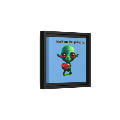 I don't care that your grey - framed canvas art (light blue)