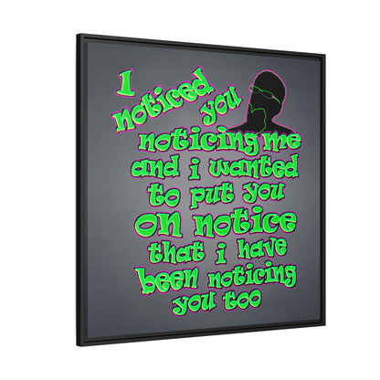 noticed you noticing - framed canvas art (grey-light grey)