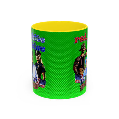 rw&b lives matter - Accent Mug (logo green)