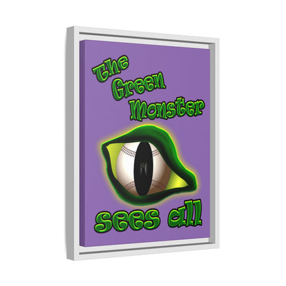 green monster - framed canvas art (light purple)