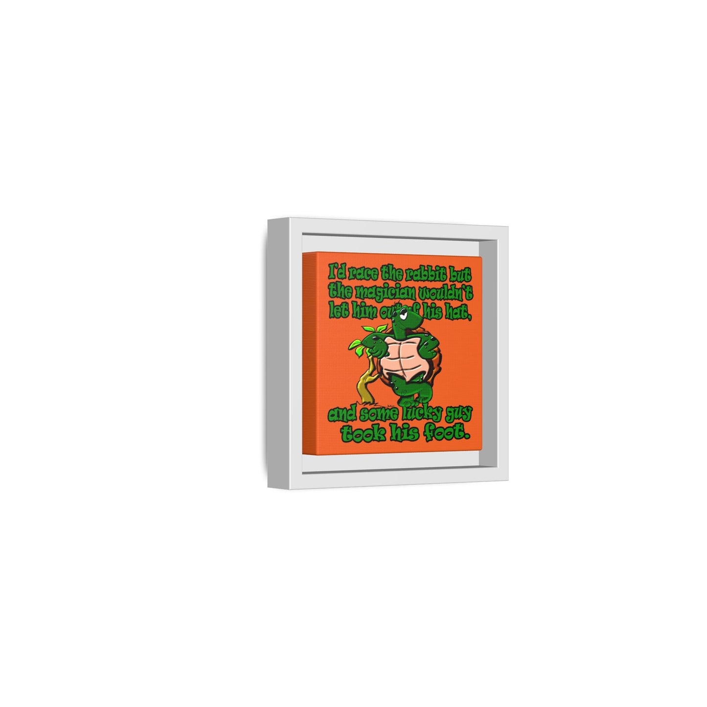 turtle race - framed canvas art (orange)