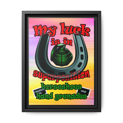 my luck - framed canvas art (color blur)