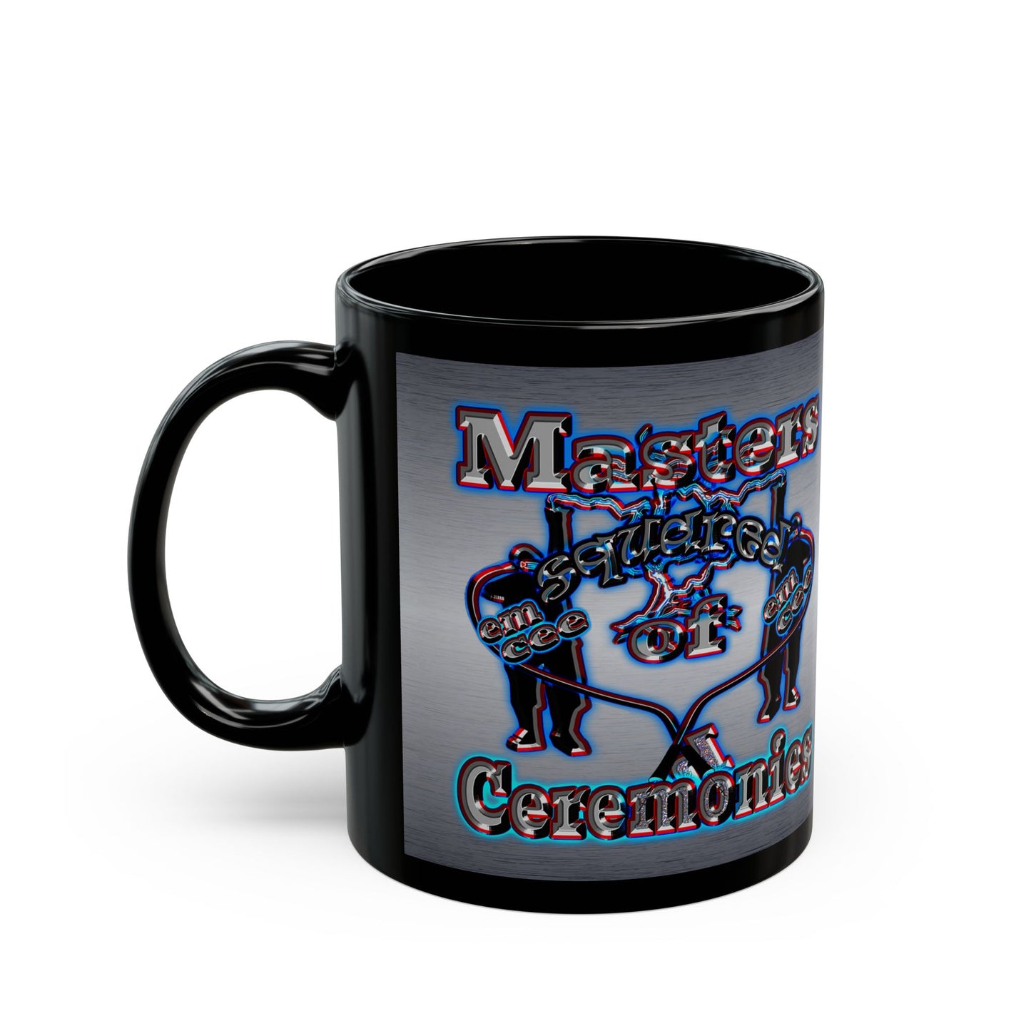 em cee squared - Black Mug (brushed nickel)