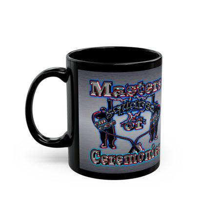 em cee squared - Black Mug (brushed nickel)