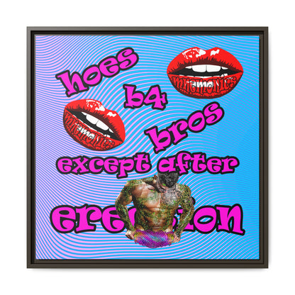 hoes b4 bros - framed canvas art (light blue-purple wave)