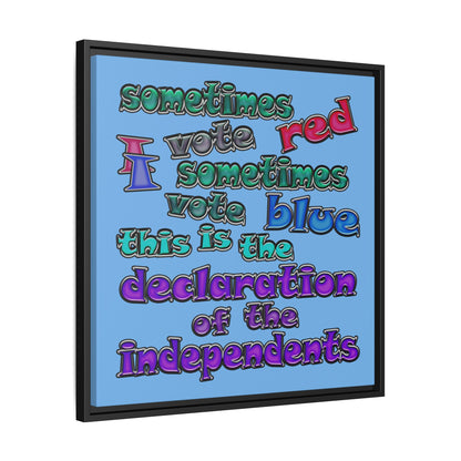 declaration of the independents - framed canvas art (light blue)
