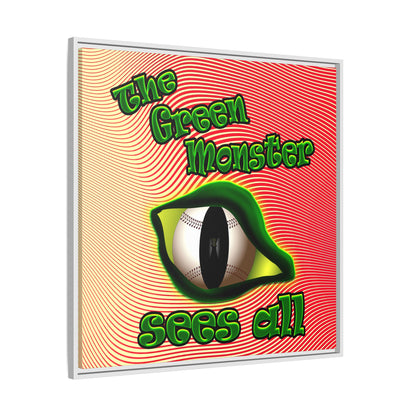 green monster - framed canvas art (yellow-orange wave)