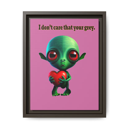 I don't care that your grey - framed canvas art (light pink)