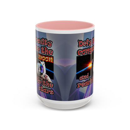 defy conquer reach - Accent Mug (grey-pink wave)