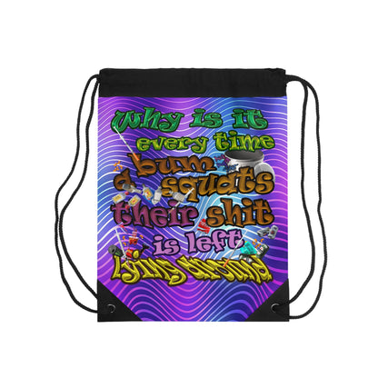 the bum's shit - Drawstring Bag (purple wave)
