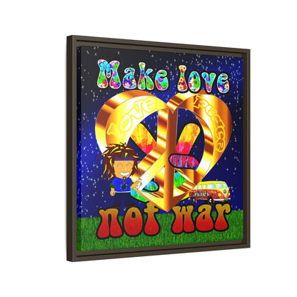 love peace - framed canvas art ('snoops' background)