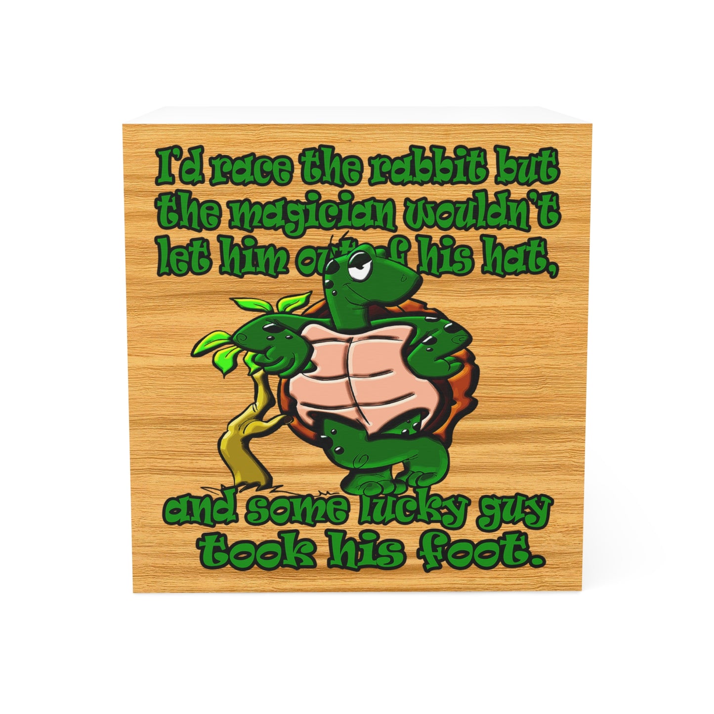 turtle race - note cube (butterscotch wood finish)