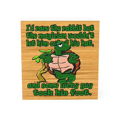 turtle race - note cube (butterscotch wood finish)
