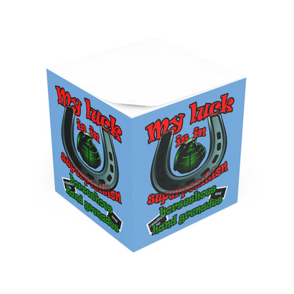 my luck - note cube (light blue)