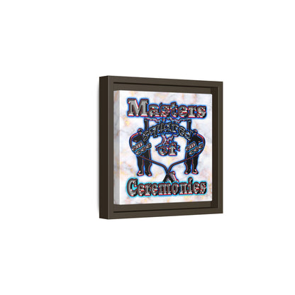 em cee squared - framed canvas art (white marble)