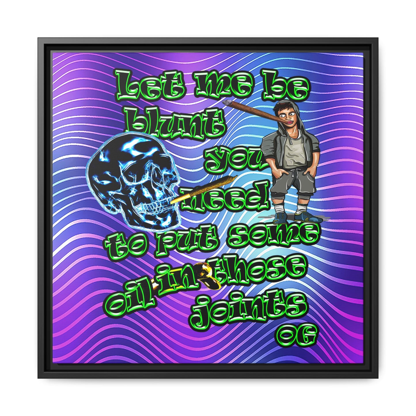 og - framed canvas art (purple wave)