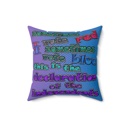declaration of the independents - Spun Polyester Square Pillow - (light blue-purple wave)
