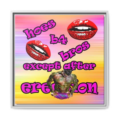 hoes b4 bros - framed canvas art (color blur)
