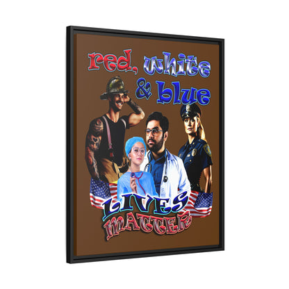 rw&b lives matter - framed canvas art (brown)
