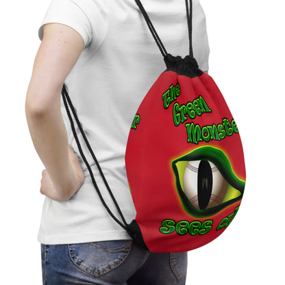 green monster - Drawstring Bag (dark red)
