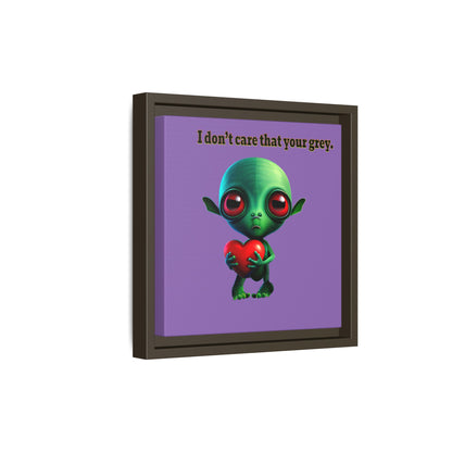 I don't care that your grey - framed canvas art (light purple)