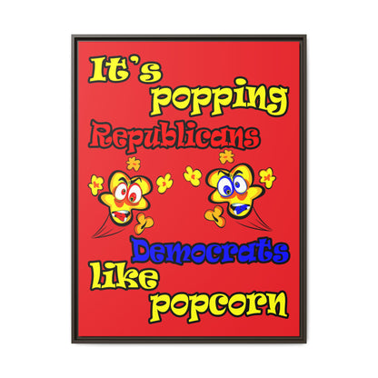 popping like popcorn - framed canvas art (red)