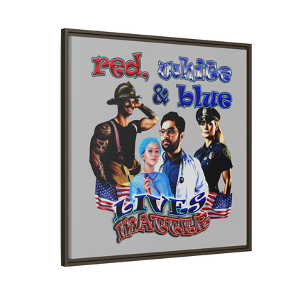 rw&b lives matter - framed canvas art (light grey)