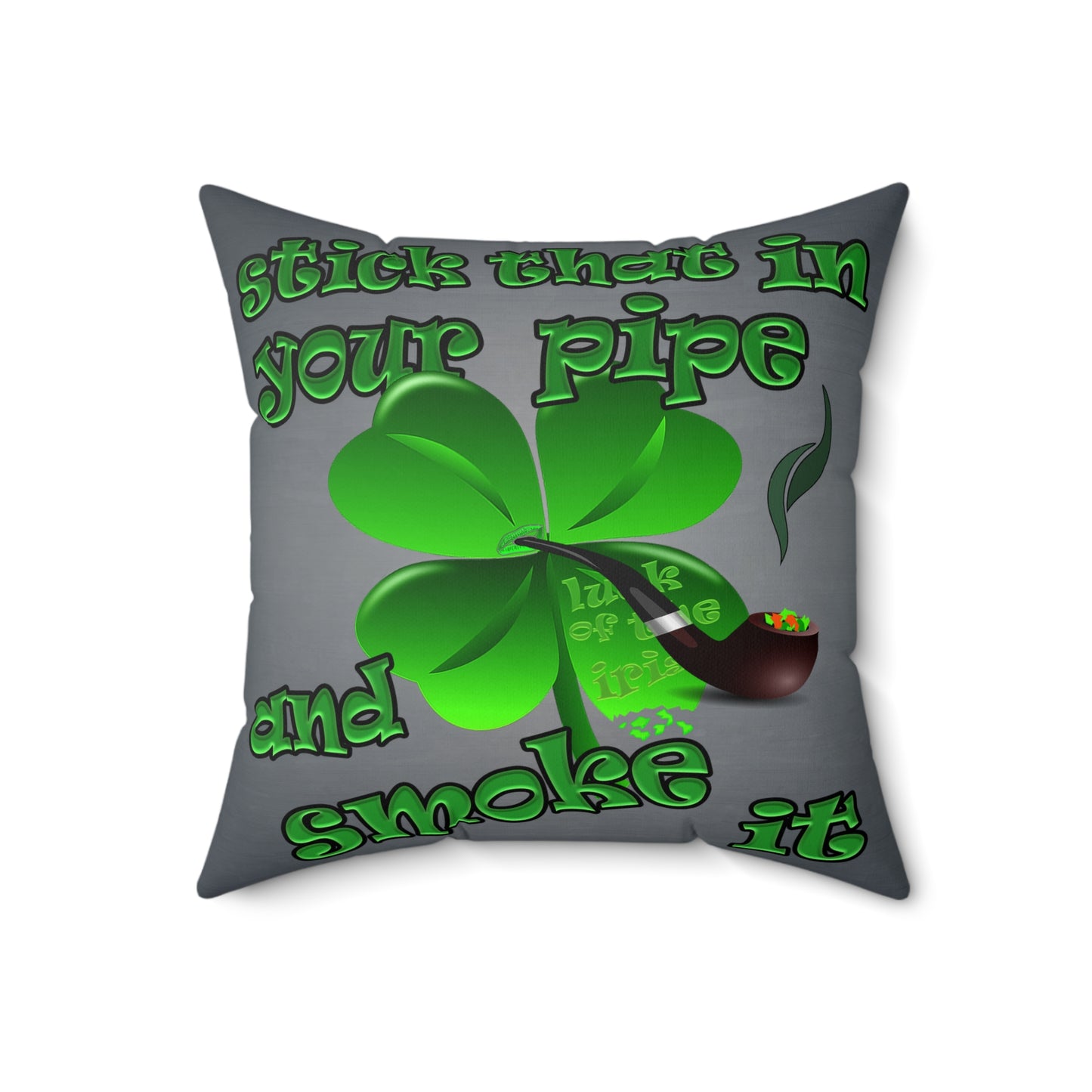 celtics logo - Spun Polyester Square Pillow - (grey-light grey)