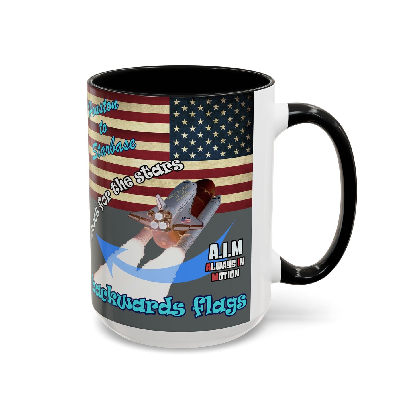 shoot for the stars - Accent Mug (dark grey)