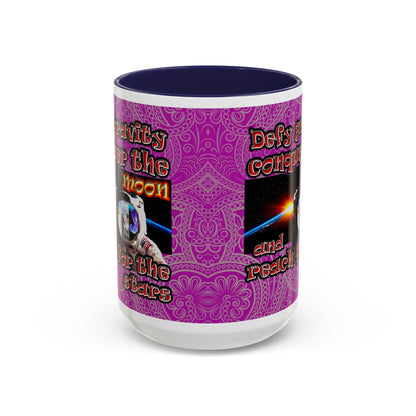 defy conquer reach - Accent Mug (pink swirl)