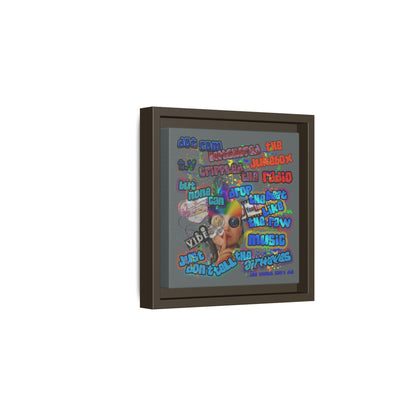 drop the beat - framed canvas art (dark grey)